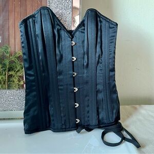 What Katie Did Overbust Steel Boned Corset Size 24" Vintage Pin‑Up Burlesque